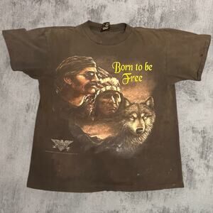 1993 Born to be free 3D emblem Biker T Shirt